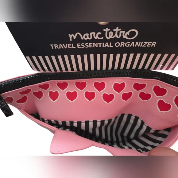 Marc Tetro - NEW Pink Cat Travel / Cosmetic Bag - Picture 3 of 7